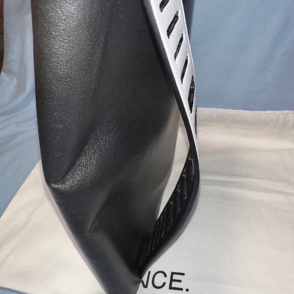 VINCE. black and white leather cutout clutch purse - Picture 9 of 12